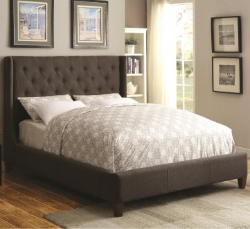 Owen 300453 Upholstered Bed in Grey Fabric by Coaster