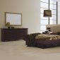 Mahogany Finish Modern Bedroom with Storage Drawers