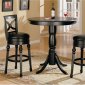 Classic Black Finish Bar Table with Swivel Bar Stools