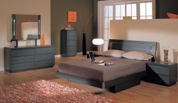 5 Piece Ash Finish Contemporary Bedroom Set with Storage Bed [CVBS-Toscana-Ash-5pc]