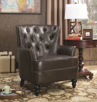 902652 Accent Chair Set of 2 in Dark Brown Leatherette by Coaste