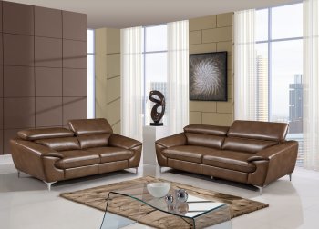 U7870 Sofa in Walnut Bonded Leather by Global w/Options [GFS-U7870]