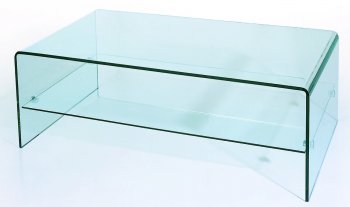 Clear Tempered Contemporary Glass Coffee Table [BHCT-C26]