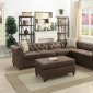 F6545 Sectional Sofa in Dark Coffee Leatherette by Boss