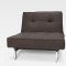 Splitback Sofa Bed in Brown w/Arms & Steel Legs by Innovation