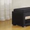 Black or Cream Microfiber Fabric Modern Cancun Storage Bench