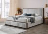 Kaleea Upholstered Bed BD02468Q in Light Gray Fabric by Acme