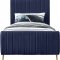 Zara Bed in Navy Velvet by Meridian w/Options