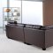 Brown Leather Modern Sectional Sofa w/Headrests