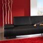 Emotion Sectional Sofa in Black Leather Match by Whiteline