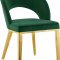 Roberto Dining Chair 765 Set of 2 Green Velvet Fabric - Meridian