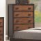 Oak & Cappuccino Two-Tone Finish Contemporary Bedroom w/Options