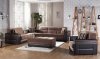 Moon Troya Brown Sectional Sofa Bed in Fabric by Bellona