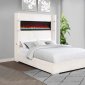 Tisdall Upholstered Fireplace Bed 306032 Cream Fabric by Coaster