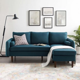 Revive Sectional Sofa in Azure Fabric by Modway