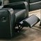 Black Bonded Leather Modern Living Room Motion Sofa w/Options