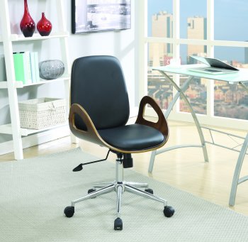 800736 Office Chair in Black Leatherette by Coaster [CROC-800736]