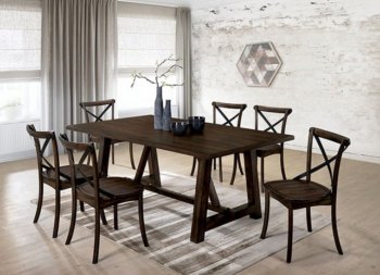 Saige 7Pc Dining Set CM3138T in Burnished Oak [FADS-CM3138T-Saige]