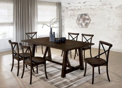 Saige 7Pc Dining Set CM3138T in Burnished Oak