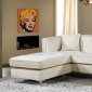 Jesse Sectional Sofa 668 in Cream Velvet Fabric by Meridian