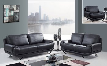 U4030 Sofa in Black Bonded Leather by Global Furniture USA [GFS-U4030]