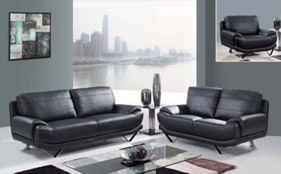 U4030 Sofa in Black Bonded Leather by Global Furniture USA