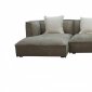 Dania Sectional Sofa & Ottoman in Beige Leather by VIG