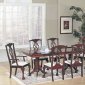 Dark Cherry Finish Double Pedestal Dining Set