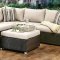 Abion Patio Sectional w/Ottoman CM-OS1821IV in Ivory & Espresso