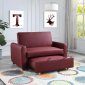 Caia Adjustable Sofa w/Sleeper LV00343 in Red Fabric by Acme