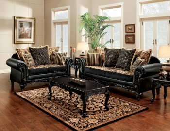 Theodora Sofa & Loveseat Set SM7505N in Black [FAS-SM7505N Theodora]