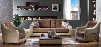 Ultra Optimum Brown Sofa Bed Convertible by Bellona w/Options [IKSB-Ultra Optimum Brown]