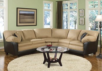 Two-Tone Casual Sectional Sofa w/Super-Soft Arm Pillows [HLSS-U467]