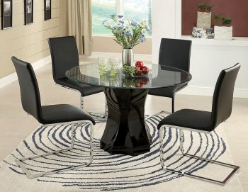 CM8331T-48 Kipu 5Pc Dinette Set in Black [FADS-CM8331T-48 Kipu]