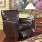 Dark Brown Bi-Cast Modern Recliner Chair w/Track Arms