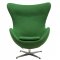 Egg Lounge Chair EG35GW in Green Wool by LeisureMod w/Options