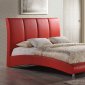 8272 Upholstered Bed in Red Leatherette by Global