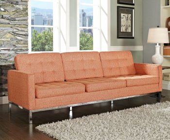 Loft Wool Sofa in Orange by Modway w/Options [MWS-Loft Wool Orange]