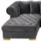 Presley Sectional Sofa 698 in Grey Velvet Fabric by Meridian