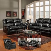 Black Bonded Leather Modern Sofa & Loveseat Set w/Options