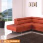 8078 Sectional Sofa Orange Leatherette by American Eagle