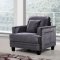 Ferrara Sectional Sofa 655 in Grey Velvet Fabric w/Options