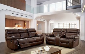 Kia Motion Sofa CM6592 in Brown Leatherette w/Options [FAS-CM6592-Kia]