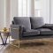 Mila Sofa 678 in Grey Velvet Fabric by Meridian w/Options