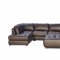 Mocca Top Grain Leather Modern Zen Sectional Sofa w/Options