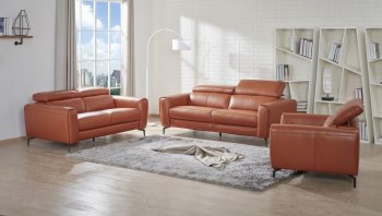 Cooper Sofa in Pumpkin Leather by J&M w/Options [JMS-Cooper Pumpkin]