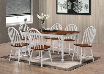 D415 Dining Set 5Pc in Cherry & White w/Options [EGDS-D415]