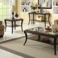 Warm Cherry Finish Transitional Coffee Table w/Glass Inserts