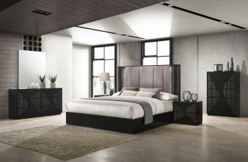 Rosette Bedroom in Black by J&M w/Optional Casegoods [JMBS-Rosette]