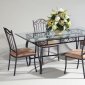 0710 Dining 5Pc Set by Chintaly w/Rectangular Glass Top Table